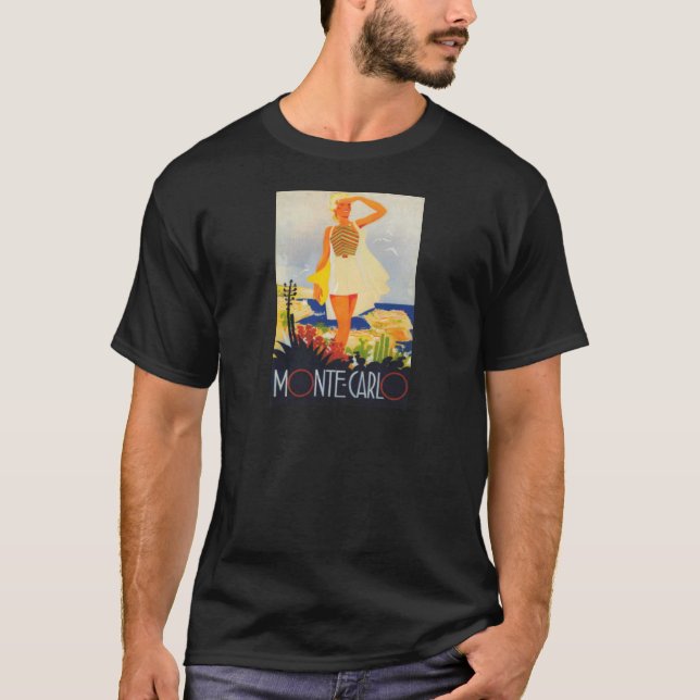 Fashion Girl Monte Carlo Beach Travel T-Shirt (Vorderseite)