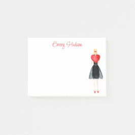 Fashion Girl Post-it-Notes für Wasserfarbenherz Post-it Klebezettel