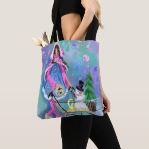 Fashion Girl Shopping Christmas Tree Snowman Gesch