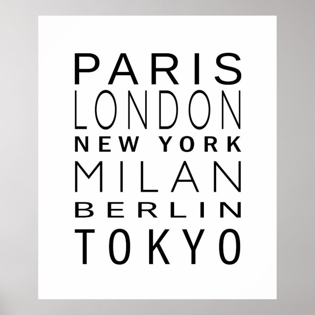 Fashion Hauptstädte Poster (Vorne)
