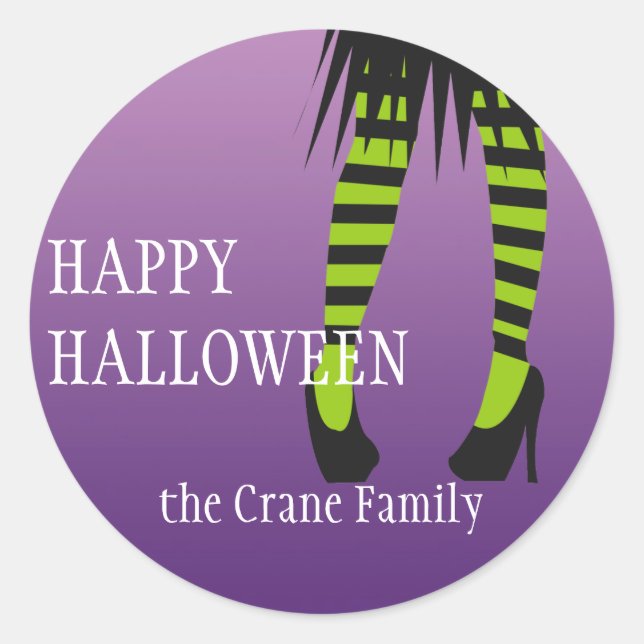 Fashion Hexenkrautbeine Halloween-Label Runder Aufkleber (Vorderseite)