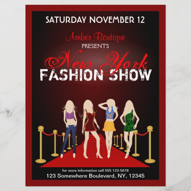 Fashion House Show Fashion Designer Red Flyers Flyer (Vorne)