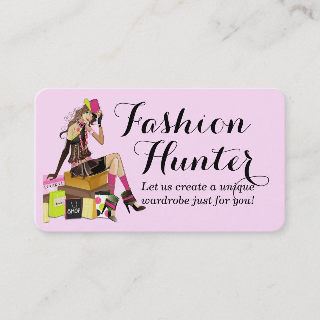Fashion Hunter Business Card Visitenkarte (Vorderseite)