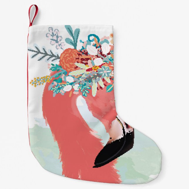Fashion illustration with drawn pink flamingoflami kleiner weihnachtsstrumpf (Vorderseite)