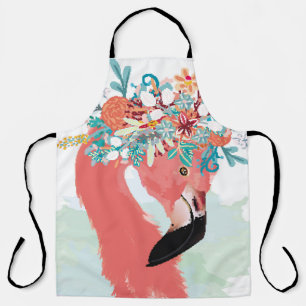 Fashion illustration with drawn pink flamingoflami schürze