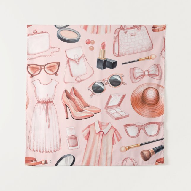 Fashion illustrations. Seamless pattern Wandteppich (Vorderseite)