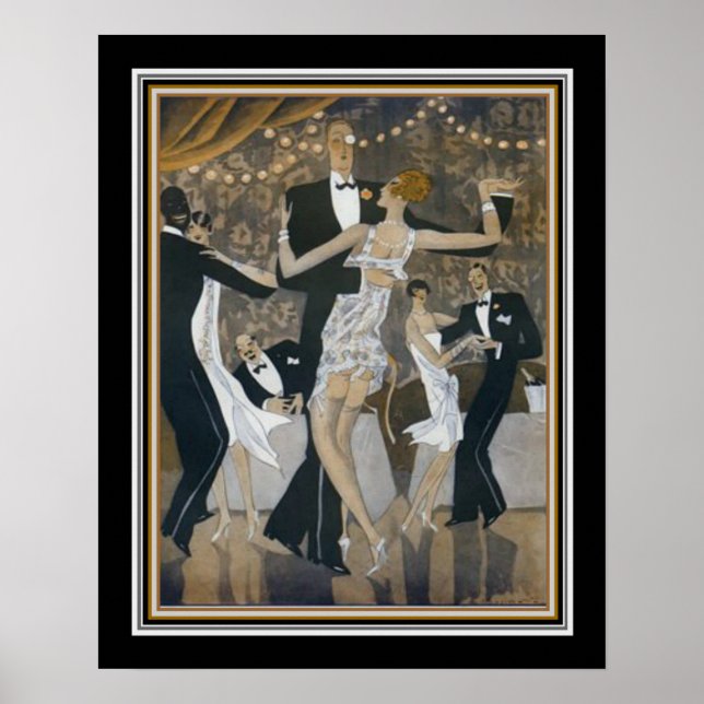 "Fashion Imitate Pas" Art Deco Dance Print 16x20 Poster (Vorne)