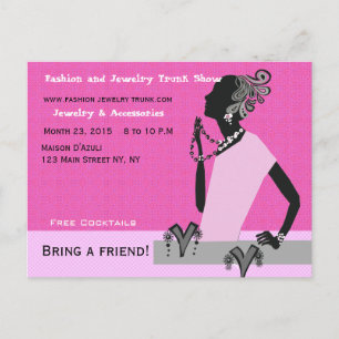 Fashion Jewelry Trunk Show Custom Woman Model Postkarte