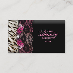 Fashion Jewelry Zebra Lace Pink Business Card Visitenkarte