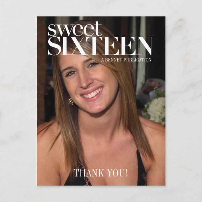 Fashion Magazine Foto 16 . Geburtstag Party Danke Postkarte (Vorderseite)