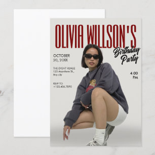 Fashion Magazine Foto Geburtstag Einladung