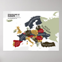 Fashion Map von Europa Poster