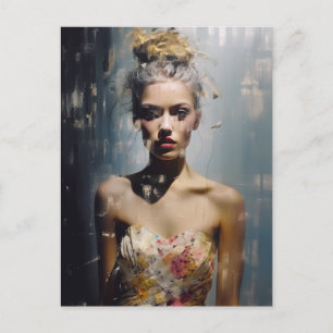 Fashion Model Blond Frauen Fotografie Postkarte