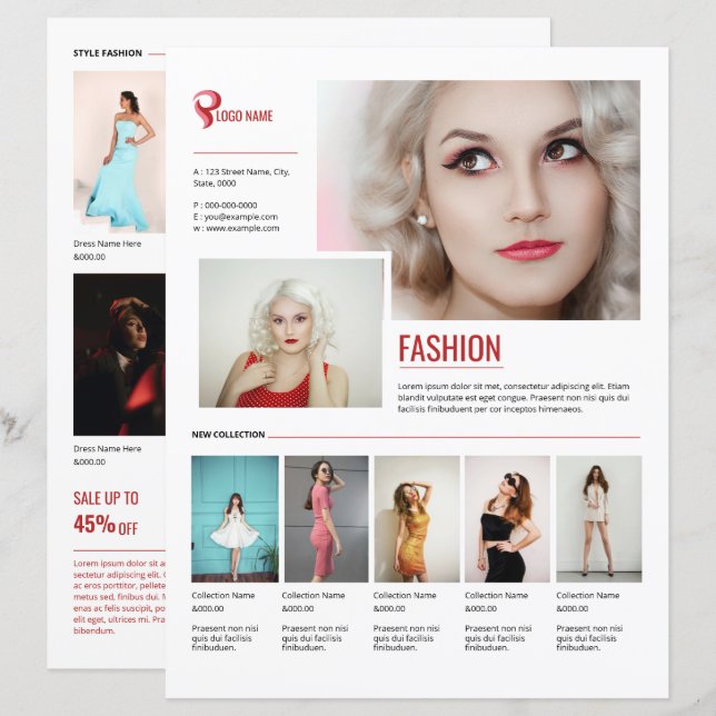 Fashion Product Promotion Flyer Template (Vorne/Hinten)