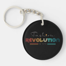 Fashion Revolution Retro-Typografisches Schwarz-Ac