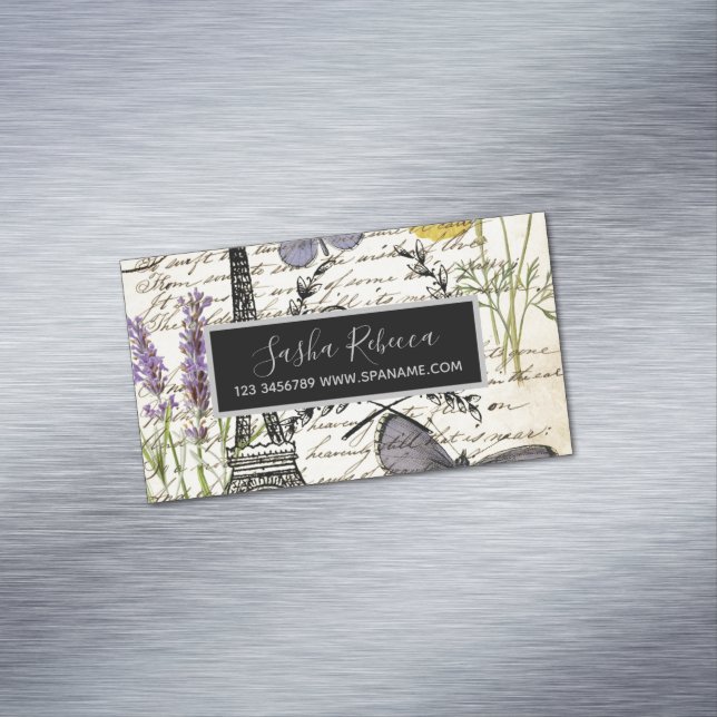 Fashion Salon WELLNESS-CENTER französischer Eiffel Magnetische Visitenkarte (Beispiel)