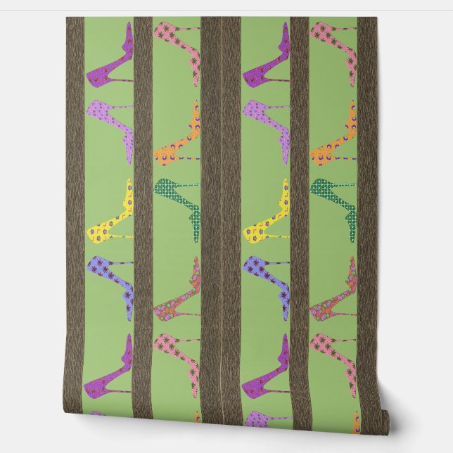 Fashion Shoe Sheles Wallpaper Border FOSG Green Tapete (Abrollen)