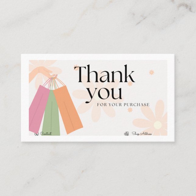 Fashion Shop Business Card - Blumenästhetik Visitenkarte (Vorderseite)