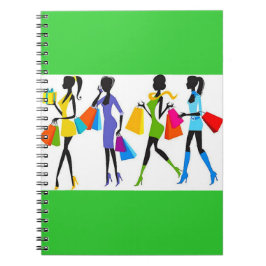 Fashion Shopping Girls Illustration Notizblock