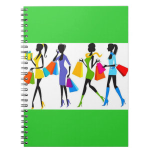 Fashion Shopping Girls Illustration Notizblock