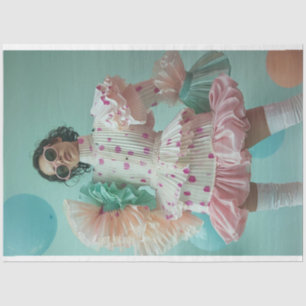 Fashion Show Polka Dot Girl Decoupage Seidenpapier
