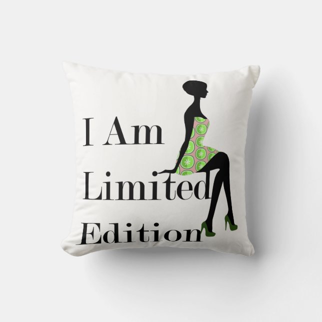 Fashion Silhouette I Am Limited Edition Zitat Kissen (Vorderseite)