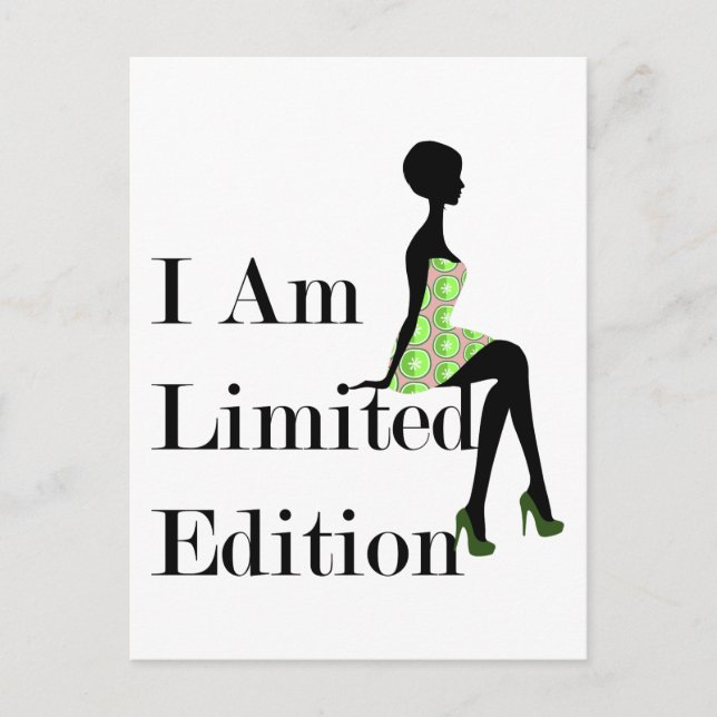 Fashion Silhouette I Am Limited Edition Zitat Postkarte (Vorderseite)