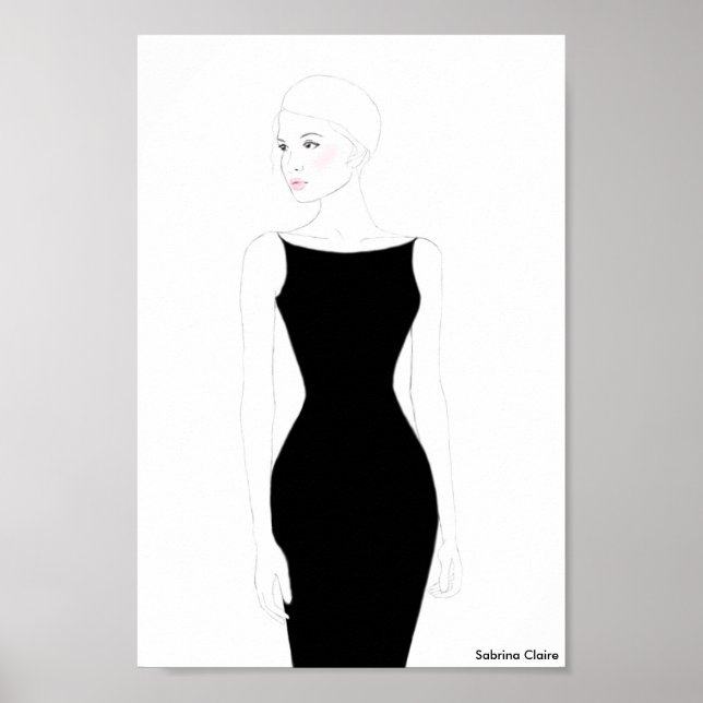 Fashion Sketch - Little Black Dress Poster (Vorne)