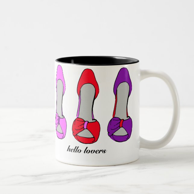 Fashion Stiletto Heelses Shoe Lover Zweifarbige Tasse (Rechts)