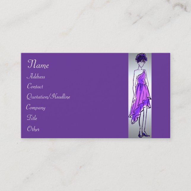 Fashion Style Business Card Visitenkarte (Vorderseite)