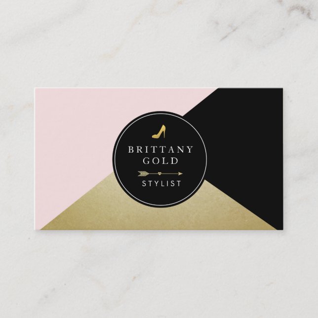 Fashion Stylist Blogger Business Card Glam Visitenkarte (Vorderseite)