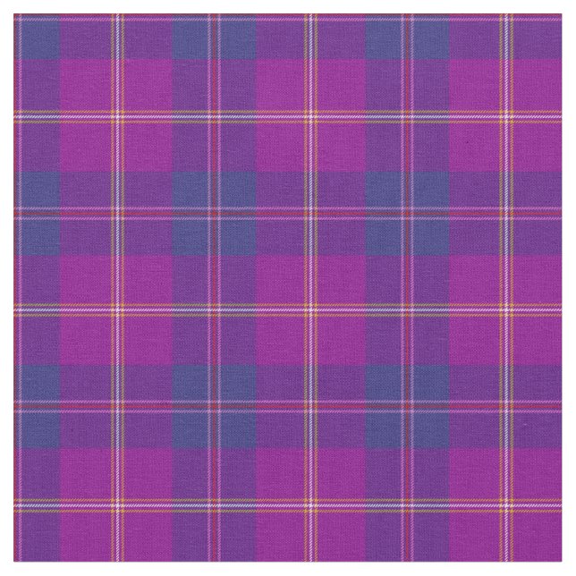 Fashion Tartan Kariert Fashion Violet Gold Blue Re Stoff (Nahaufnahme)