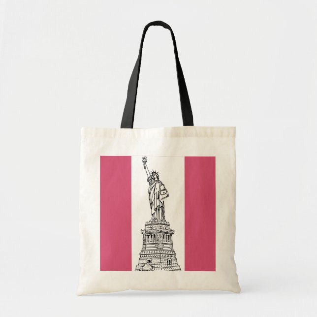Fashion Themed Statue of Liberty Tote Bag Tragetasche (Vorne)