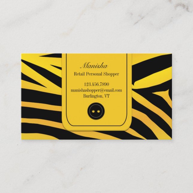 Fashion Tiger Stripes Business Card Visitenkarte (Vorderseite)