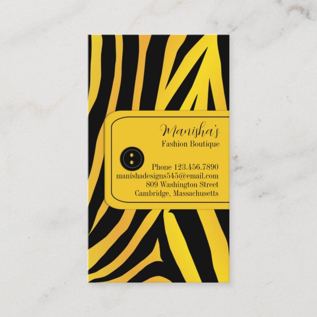 Fashion Tiger Stripes Business Card Visitenkarte (Vorderseite)