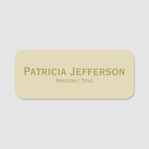 Fashion Trend Farbe Beige Ecru & Gold Beruflich Namensschild