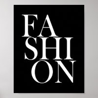 FASHION - Trendy Black Typograph Fashionista Zitat