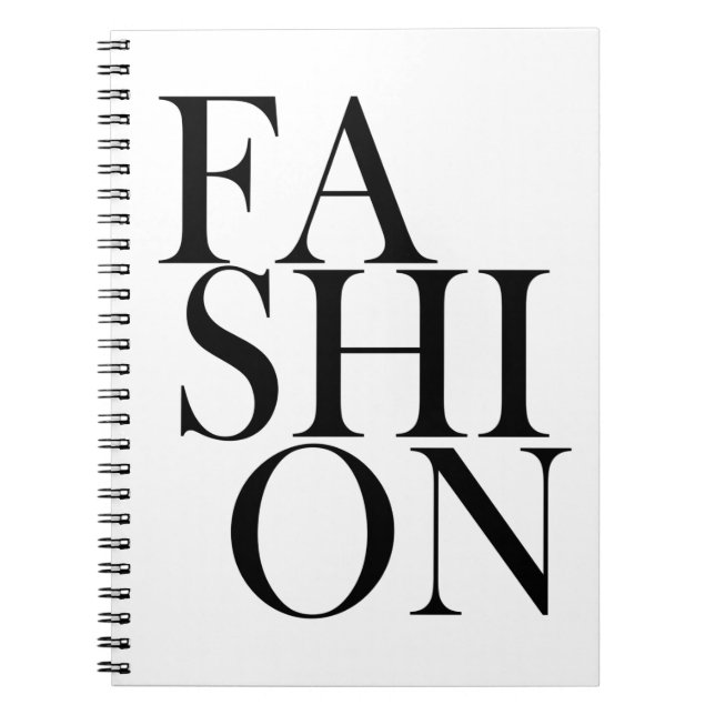 FASHION - Typografie der Schwarzen Fashionista Notizblock (Vorderseite)