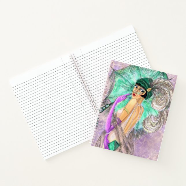 Fashion Umbrella Lady Notebook Notizbuch (Innenseite)