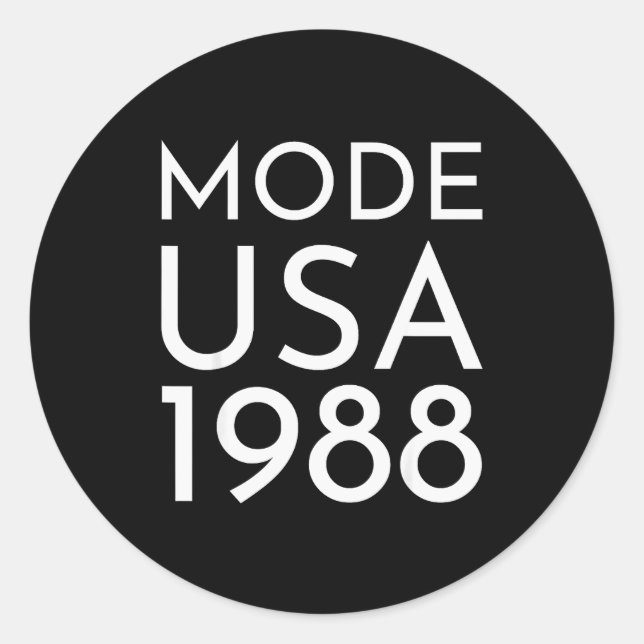 Fashion Usa 1988 M Tour  Runder Aufkleber (Vorderseite)