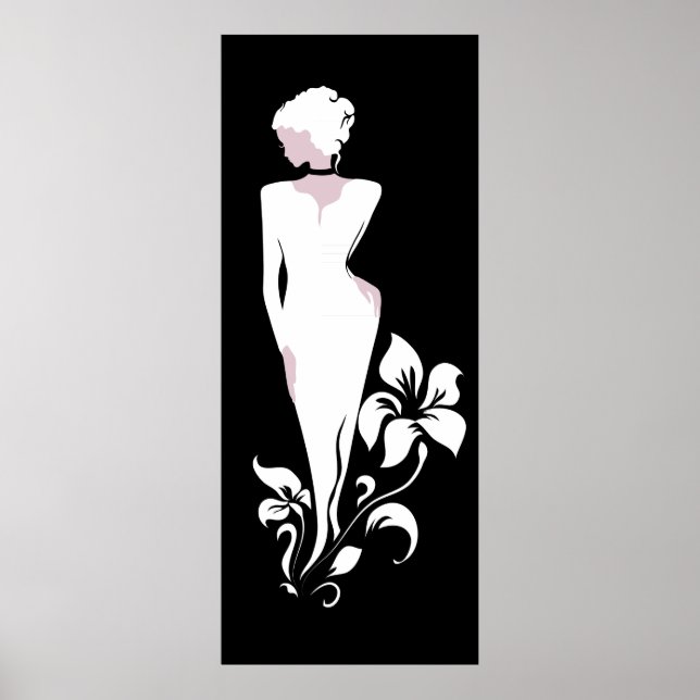 Fashion Vintage stilvolle Glamour-Illustration Poster (Vorne)