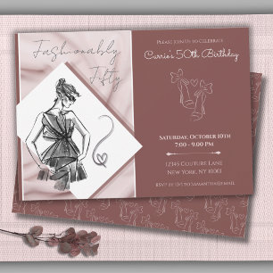 Fashionabel Fifty Chic Couture 50. Geburtstag Einladung