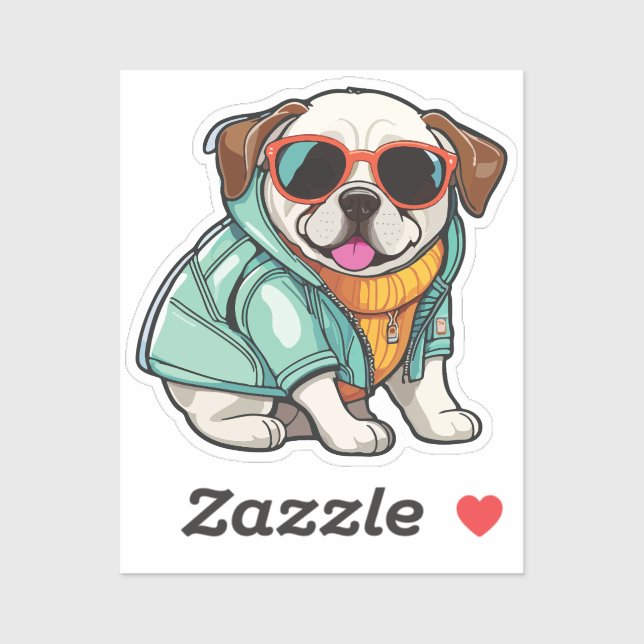 fashionable dog aufkleber (Blatt)