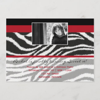 Fashionella in Zebra Einladung