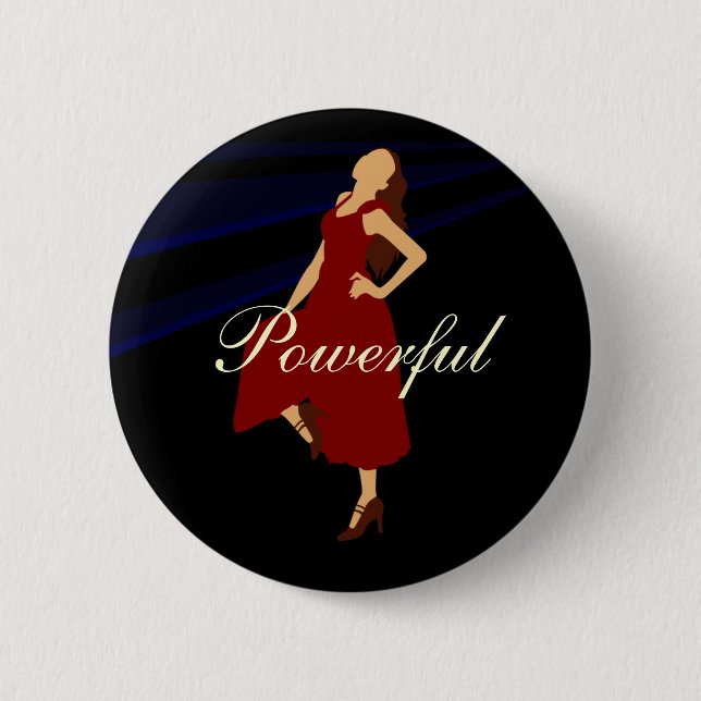 Fashiongirl im Rot Button (Vorderseite)