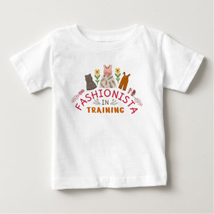 Fashionista bei der Ausbildung Vintager Blume Baby T-shirt