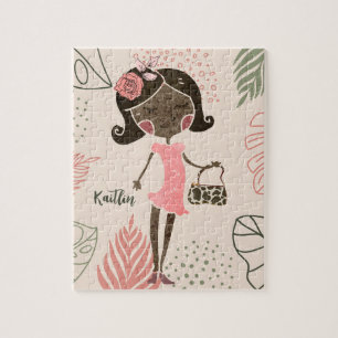 Fashionista Black Girl Personalisiert Jigsaw Puzzl Puzzle