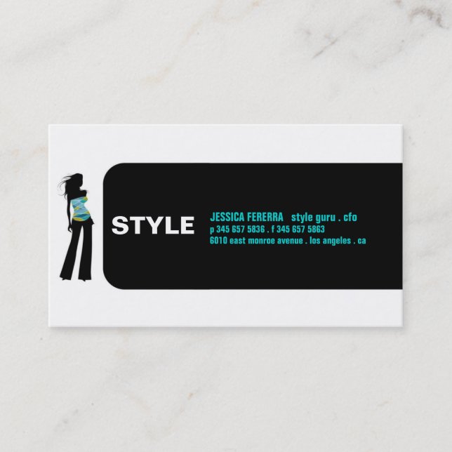 Fashionista Business Card Visitenkarte (Vorderseite)