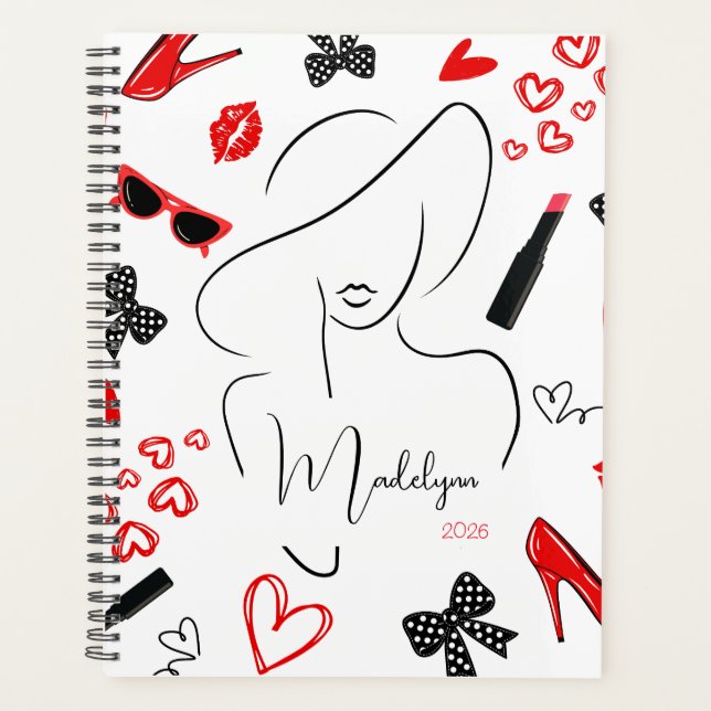 Fashionista Custom Calendar Day Planner Planer (Vorderseite)