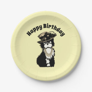 Fashionista Doggie / Mode Designer Gelb Pappteller